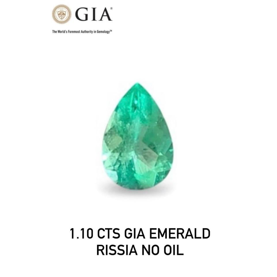 1,10 Karat GIA zertifiziert Natürlicher Smaragd Russland Kein Öl Auge sauber Qualität Edelstein im Angebot 1