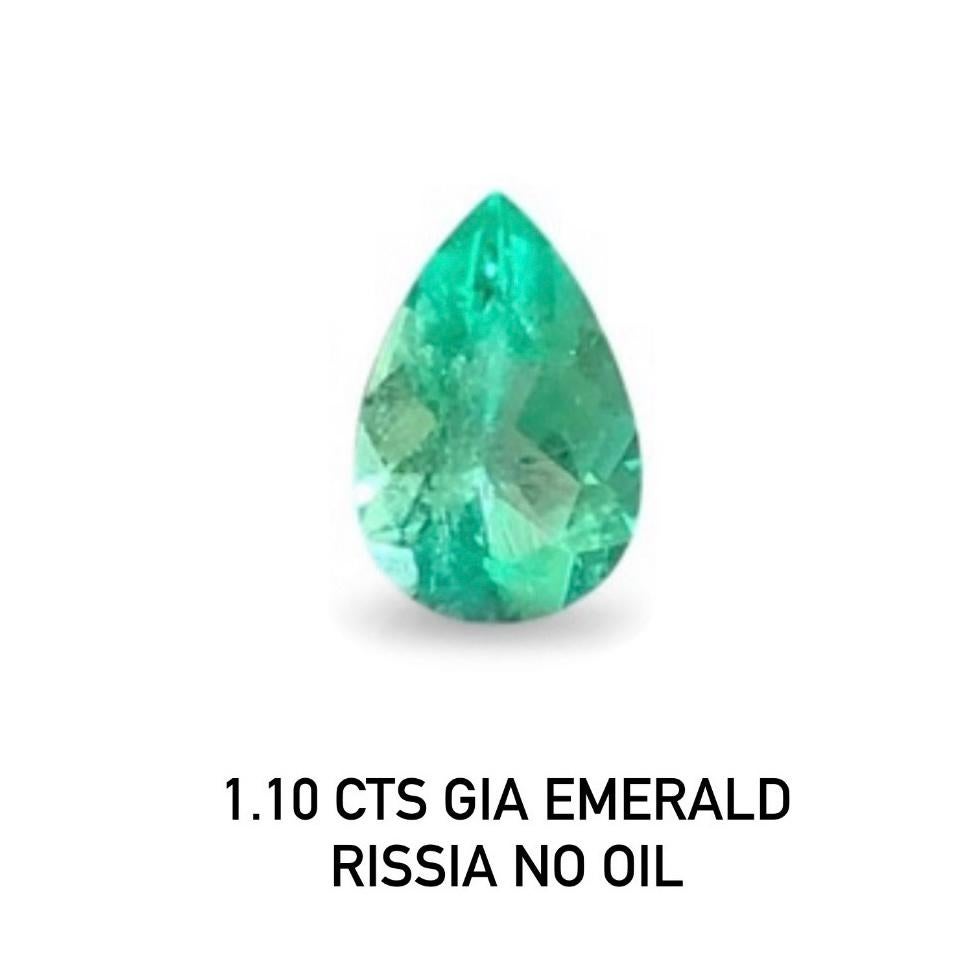 1,10 Karat GIA zertifiziert Natürlicher Smaragd Russland Kein Öl Auge sauber Qualität Edelstein im Angebot 2