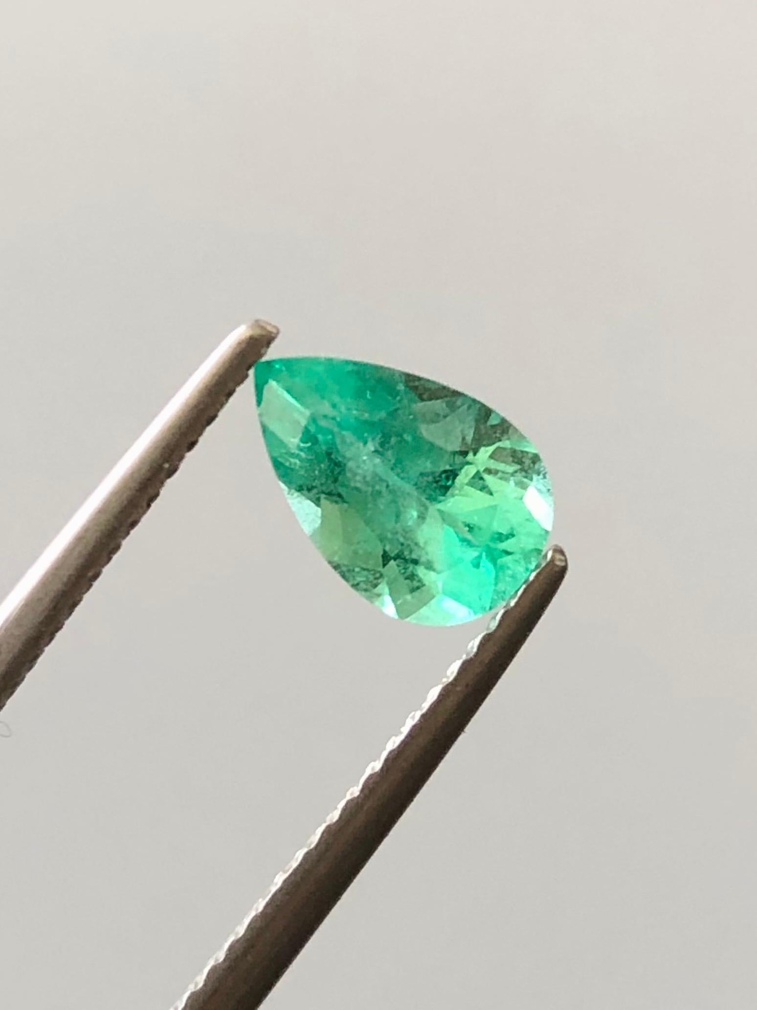 1,10 Karat GIA zertifiziert Natürlicher Smaragd Russland Kein Öl Auge sauber Qualität Edelstein im Angebot 4