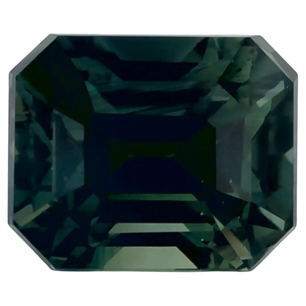 1.10 Ct Green Sapphire Octagon Loose Gemstone For Sale