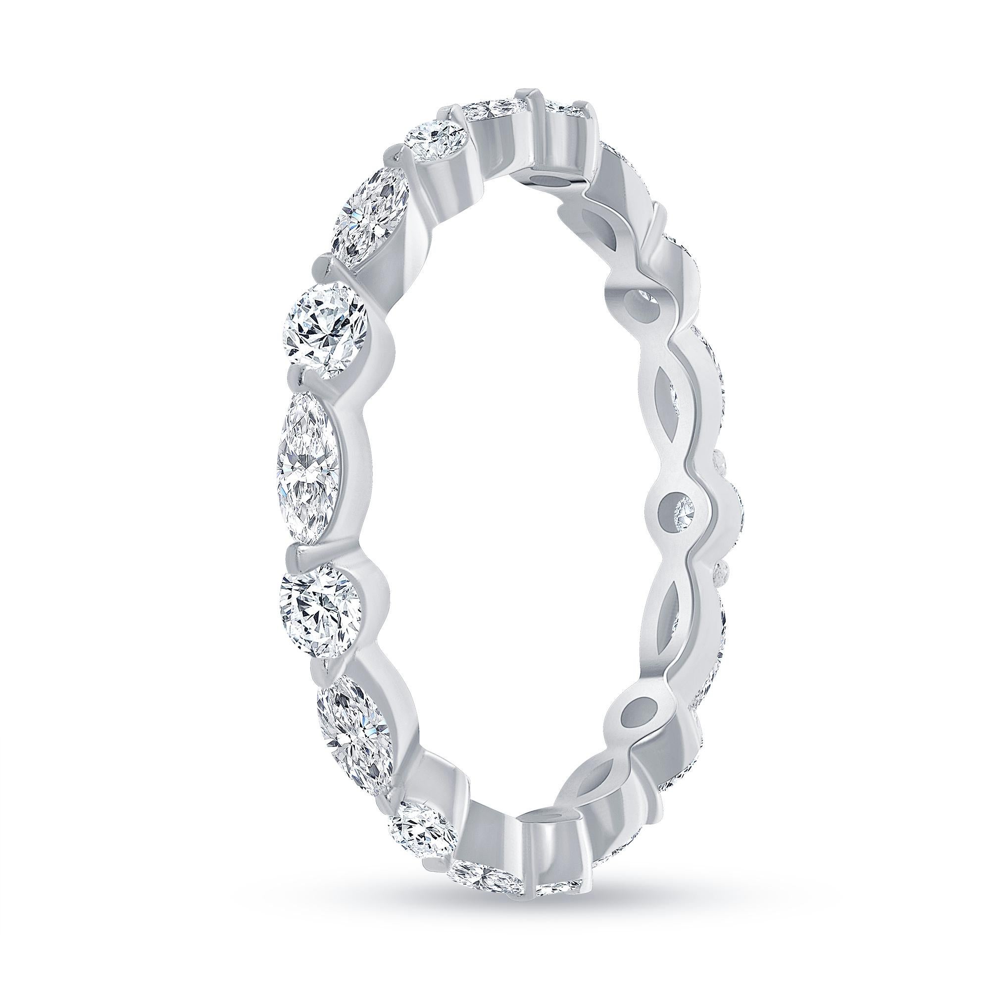 For Sale:  1.10 ct. tw. Marquise & Round Cut Thin Eternity Diamond Band 2