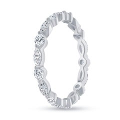 1.10 ct. tw. Marquise & Round Cut Thin Eternity Diamond Band