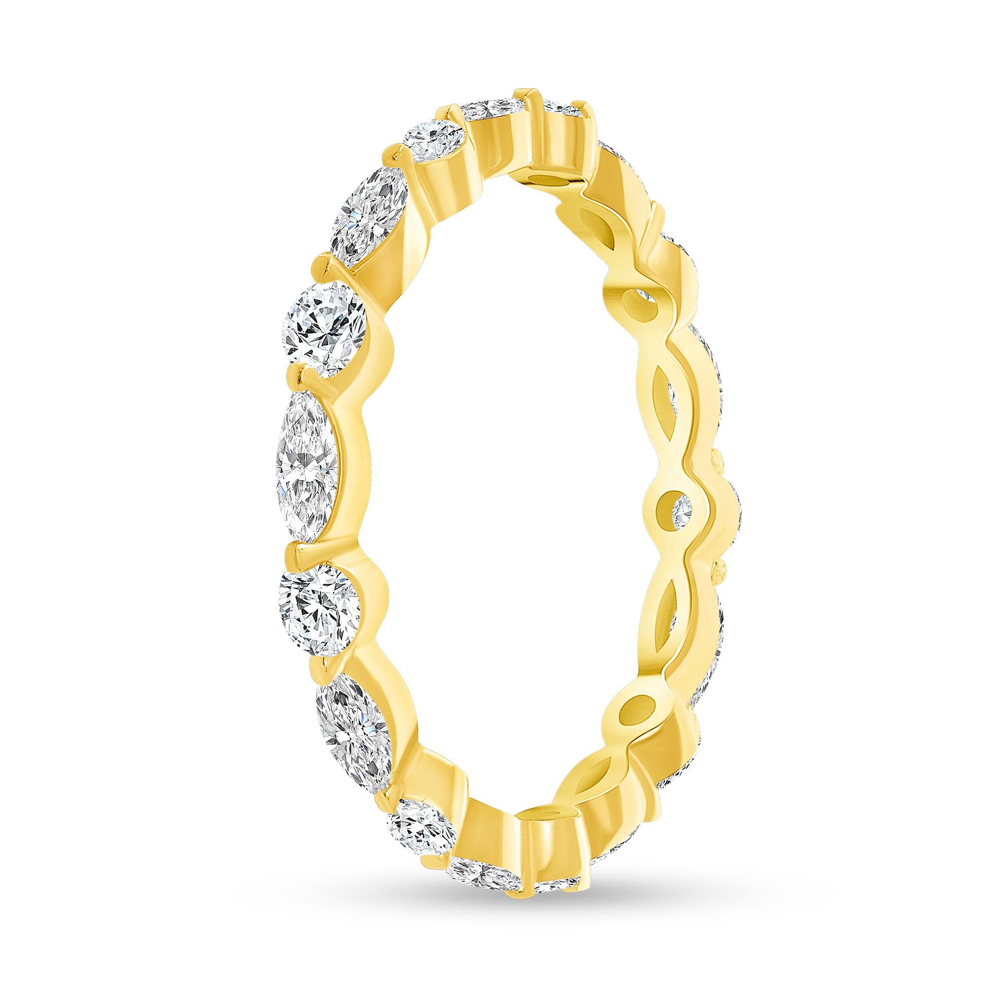 For Sale:  1.10 ct. tw. Marquise & Round Cut Thin Eternity Diamond Band 4
