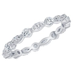 1.10 ct. tw. Marquise & Round Cut Thin Eternity Diamond Band