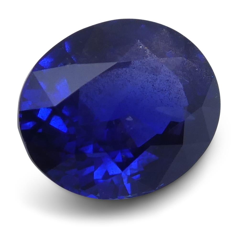 1.10 Ct Vivid Blue Sapphire Oval GIA Certified Unheated, Burmese In New Condition For Sale In Toronto, Ontario