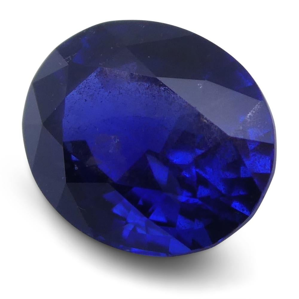 Women's or Men's 1.10 Ct Vivid Blue Sapphire Oval GIA Certified Unheated, Burmese For Sale