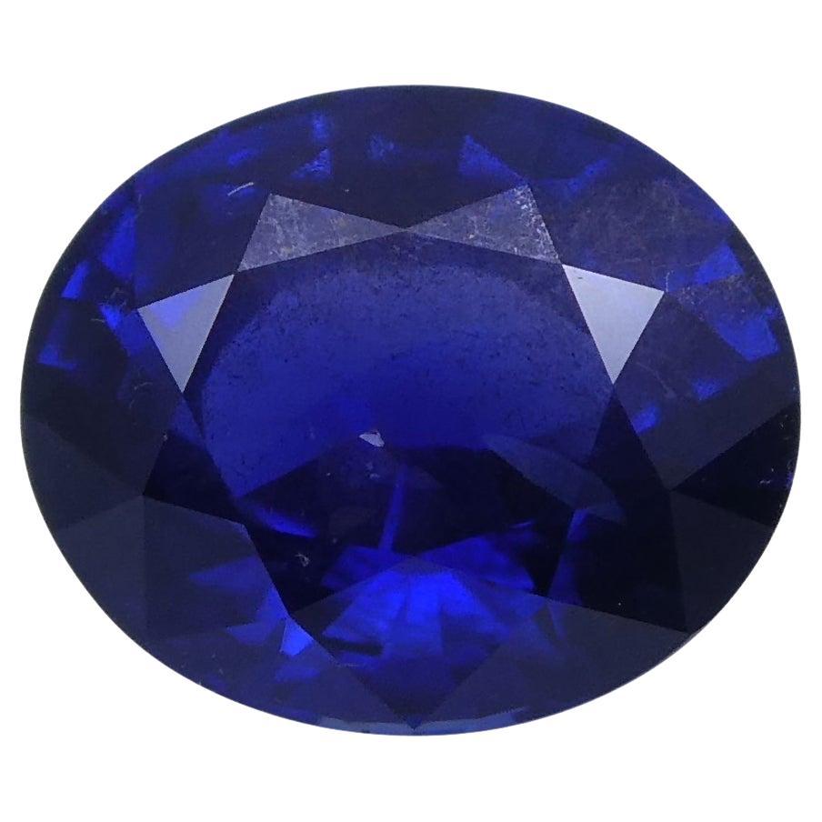 1.10 Ct Vivid Blue Sapphire Oval GIA Certified Unheated, Burmese For Sale