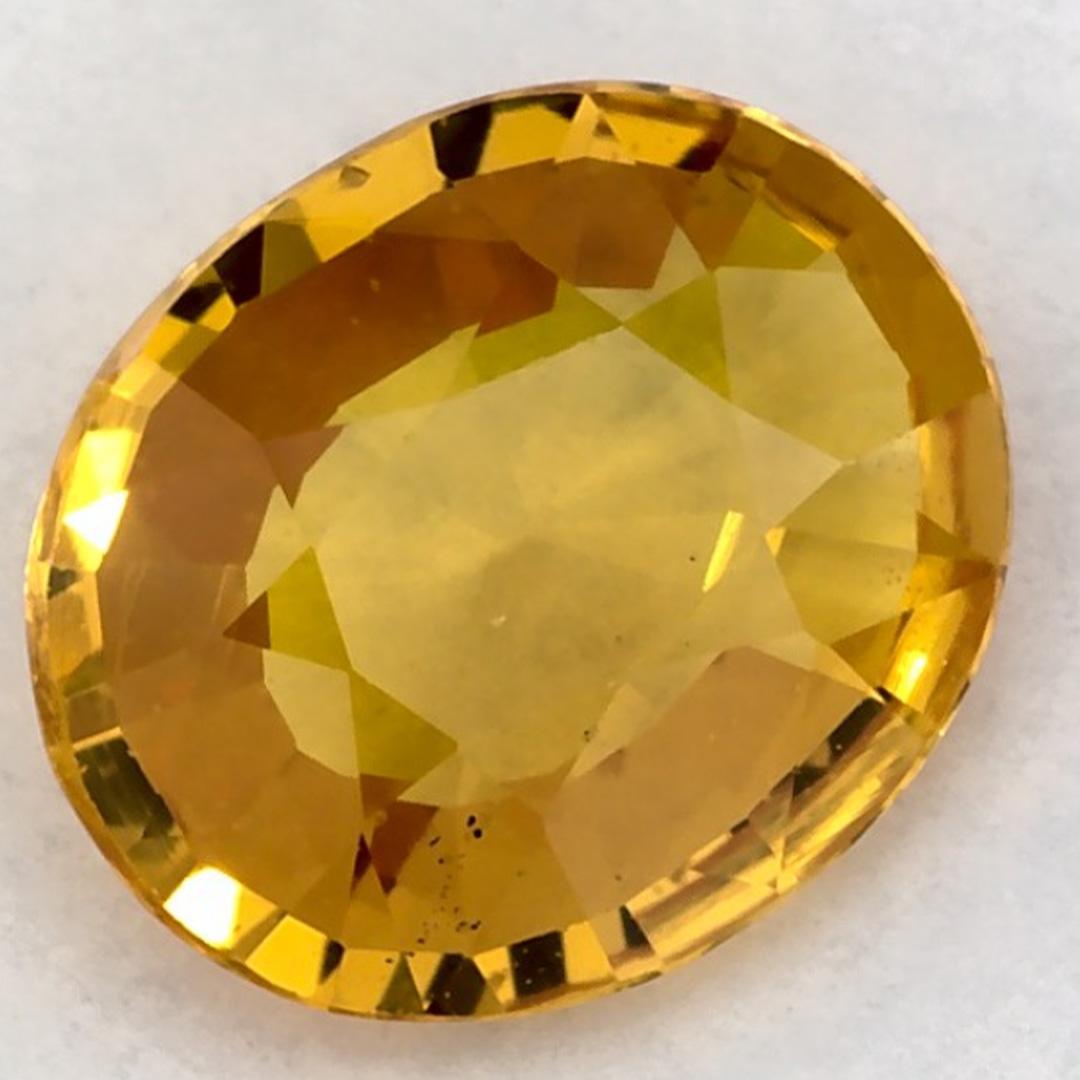 Taglio ovale 1.10 carati di zaffiro giallo ovale sfuso in vendita