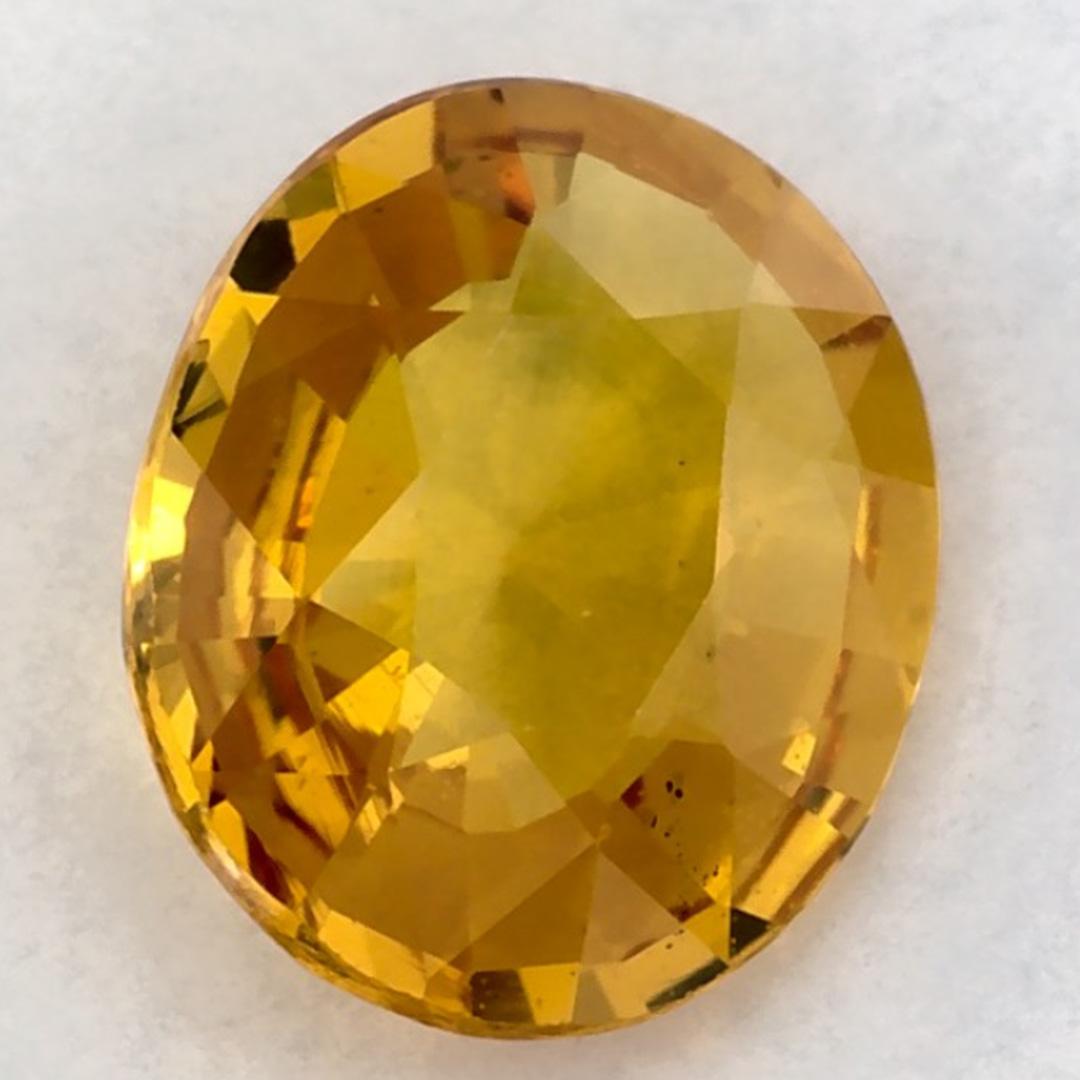1.10 carati di zaffiro giallo ovale sfuso in vendita 2