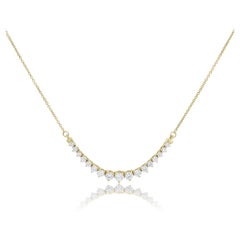Collana classica graduata con diamanti bianchi da 1,10 CTW in oro giallo 14K
