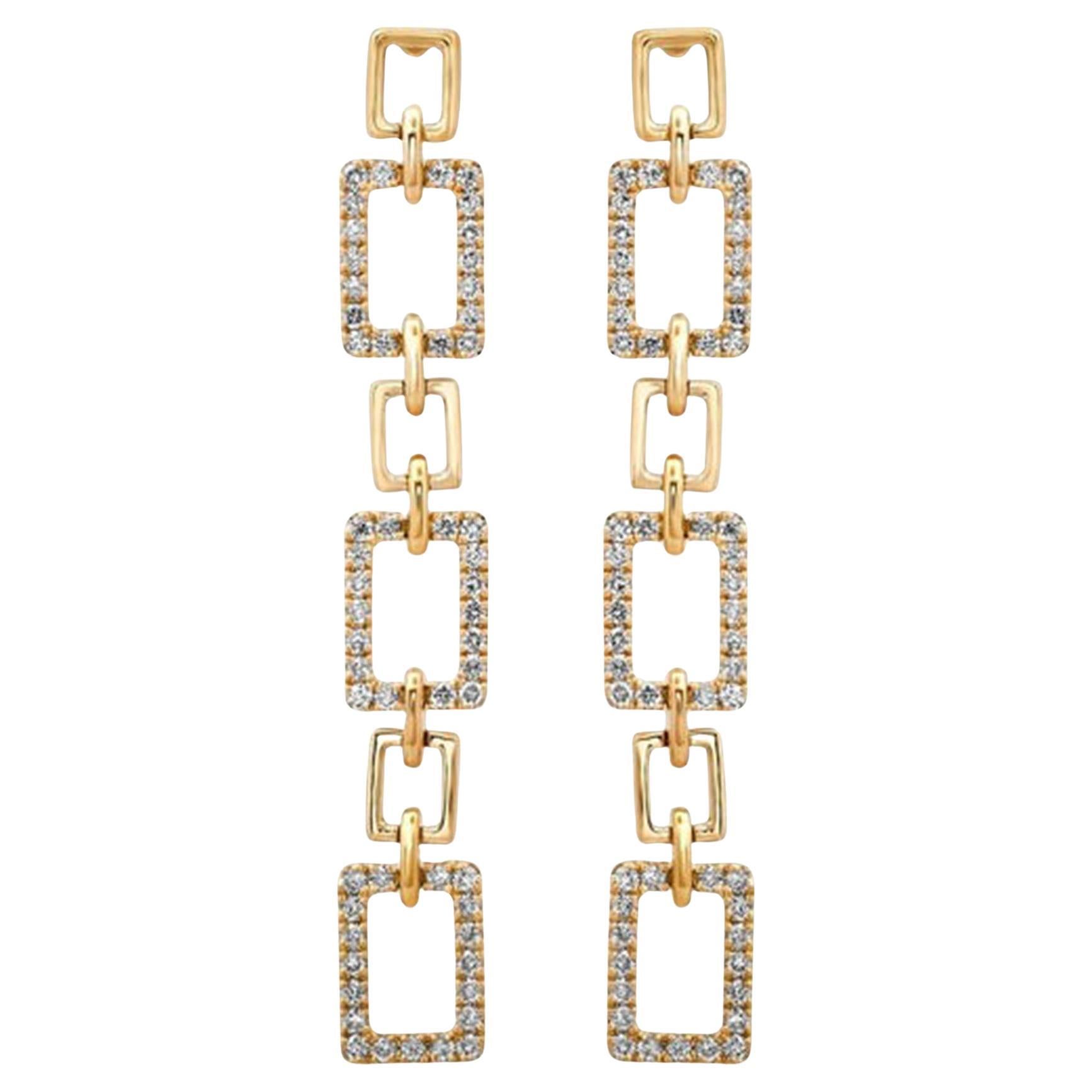110 Diamond Comet 14K (or 18k upon request) Yellow Gold Drop Earrings For Sale