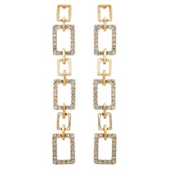 110 Orecchini a goccia con diamante Cometa in oro giallo 14K (o 18k su richiesta)