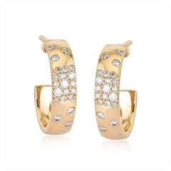 110 Diamonds 14K (or 18k upon request) Yellow Gold Galaxy Hoop Earrings