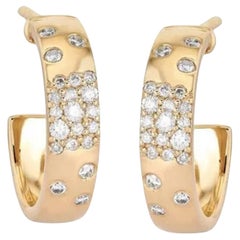 110 Diamonds 14K (or 18k upon request) Yellow Gold Galaxy Hoop Earrings