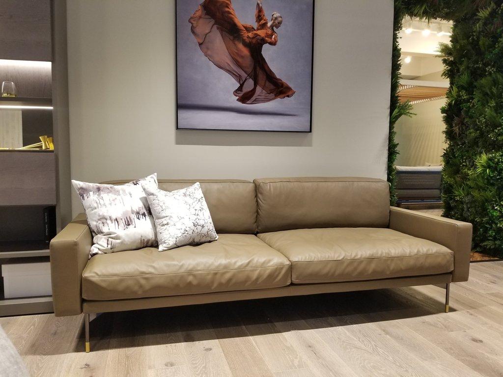 Italian 110 Modern Leather Sofa by Vibieffe