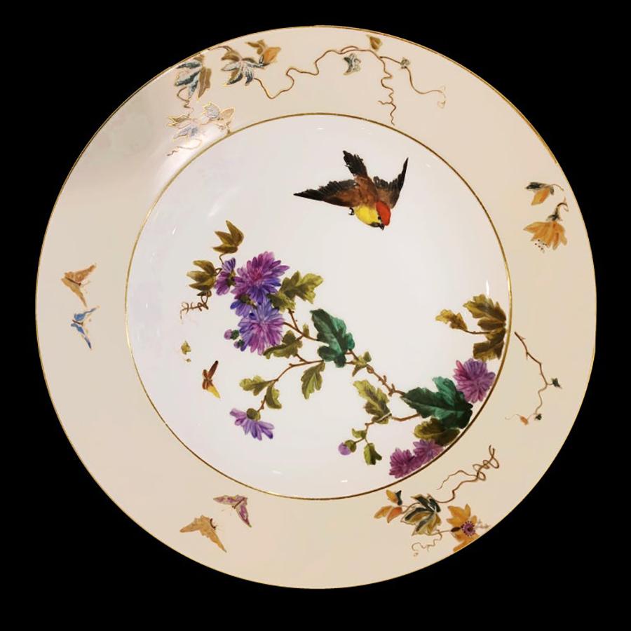 Hand-Painted 110 Pieces Limoges Service by Charles Field Haviland Aesthetic Movement 1885