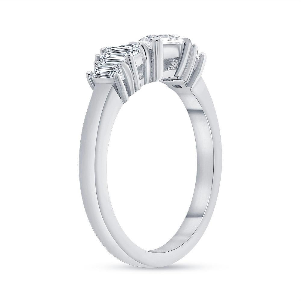 For Sale:  1.10 ct. tw. Emerald Cut Diamond Five Stone Engagement Ring ( 0.50 ct. Center Di 4
