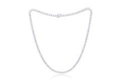 Diana M.  Custom 11.00 Cts 4 Prong 14k White Gold Diamond Tennis Necklace