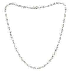 Diana M.  Custom 11.00 Cts 4 Prong 14k White Gold Diamond Tennis Necklace