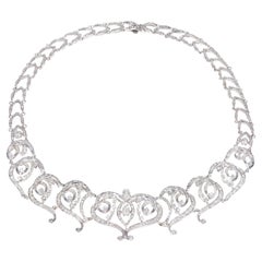 11.00 Carat Diamond Gold Swirl Link Necklace