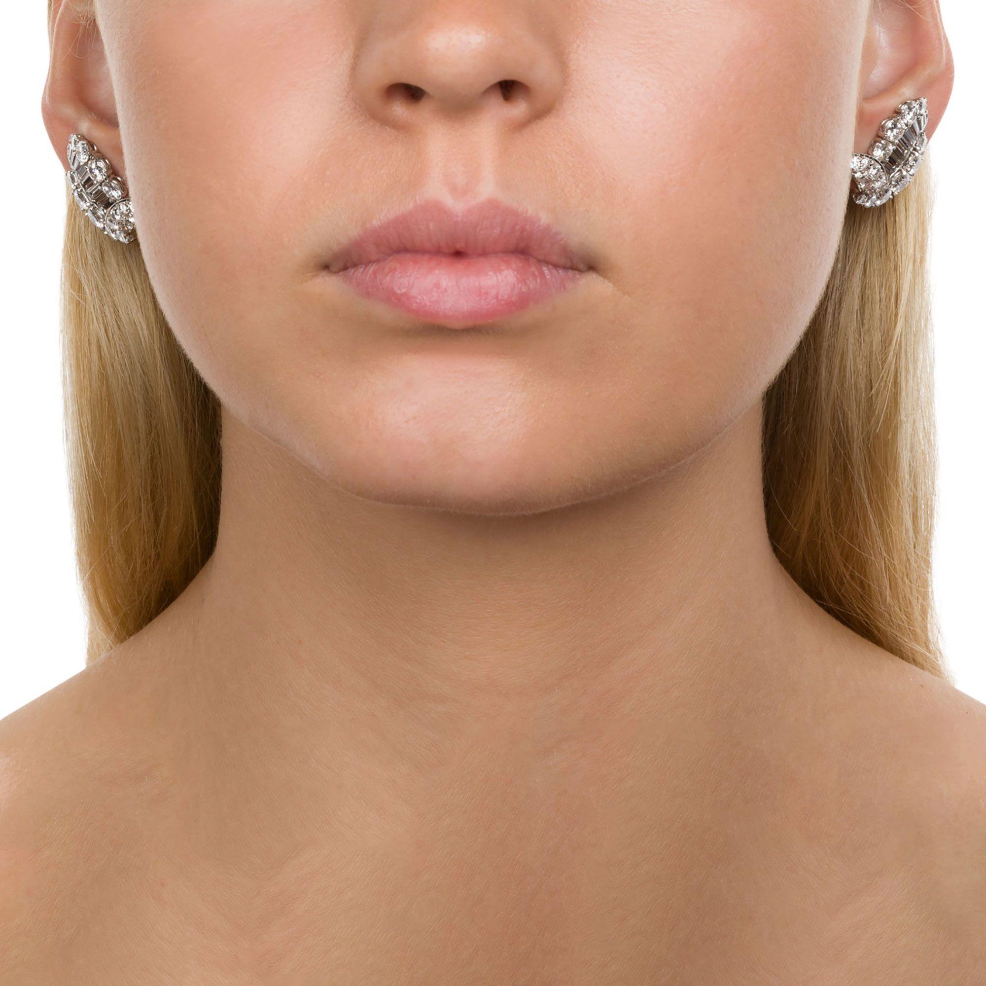 11.00 Carat Diamond Swirl Cocktail Day Night Ear Clips For Sale 7