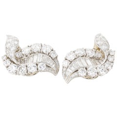 11.00 Carat Diamond Swirl Cocktail Day Night Ear Clips