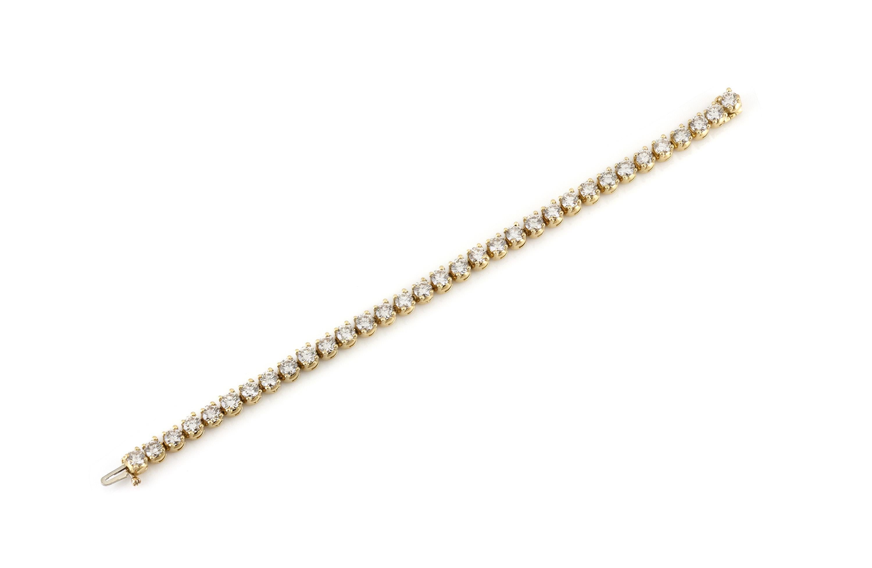 Pulsera de tenis con diamantes de 11,00 quilates Corte redondo en venta