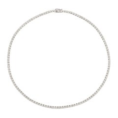 Collier tennis en or blanc 14 carats avec diamants naturels de 12,00 carats G SI