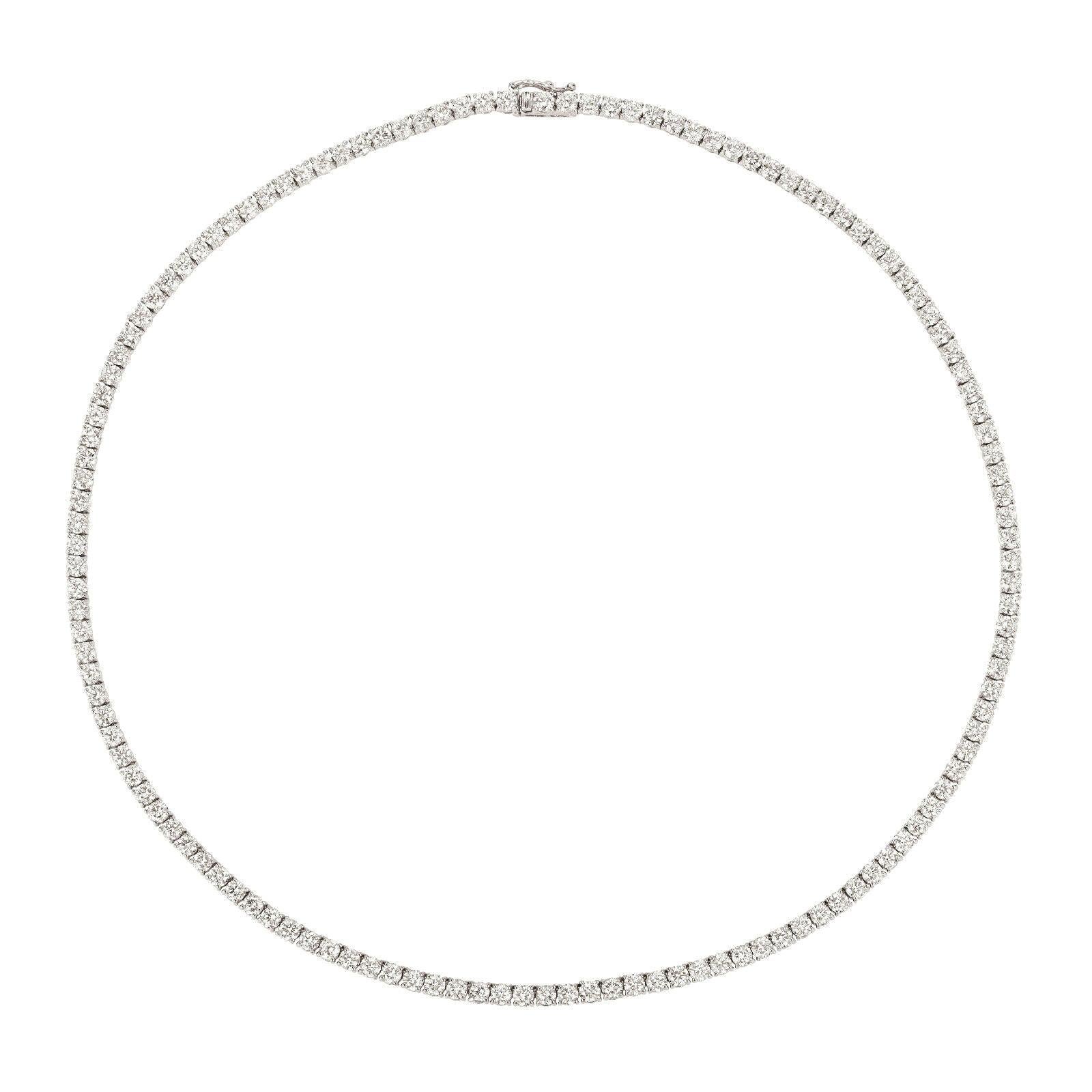 Collier tennis en or blanc 14 carats avec diamants naturels de 12,00 carats G SI