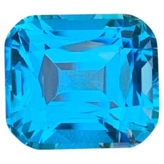 11.00 Carat Natural Loose Swiss Blue Topaz Cushion Cut Gemstone
