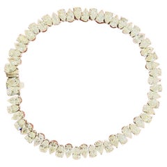 11.00 Carat Pear Shape Natural Diamonds Tennis Gold Bracelet