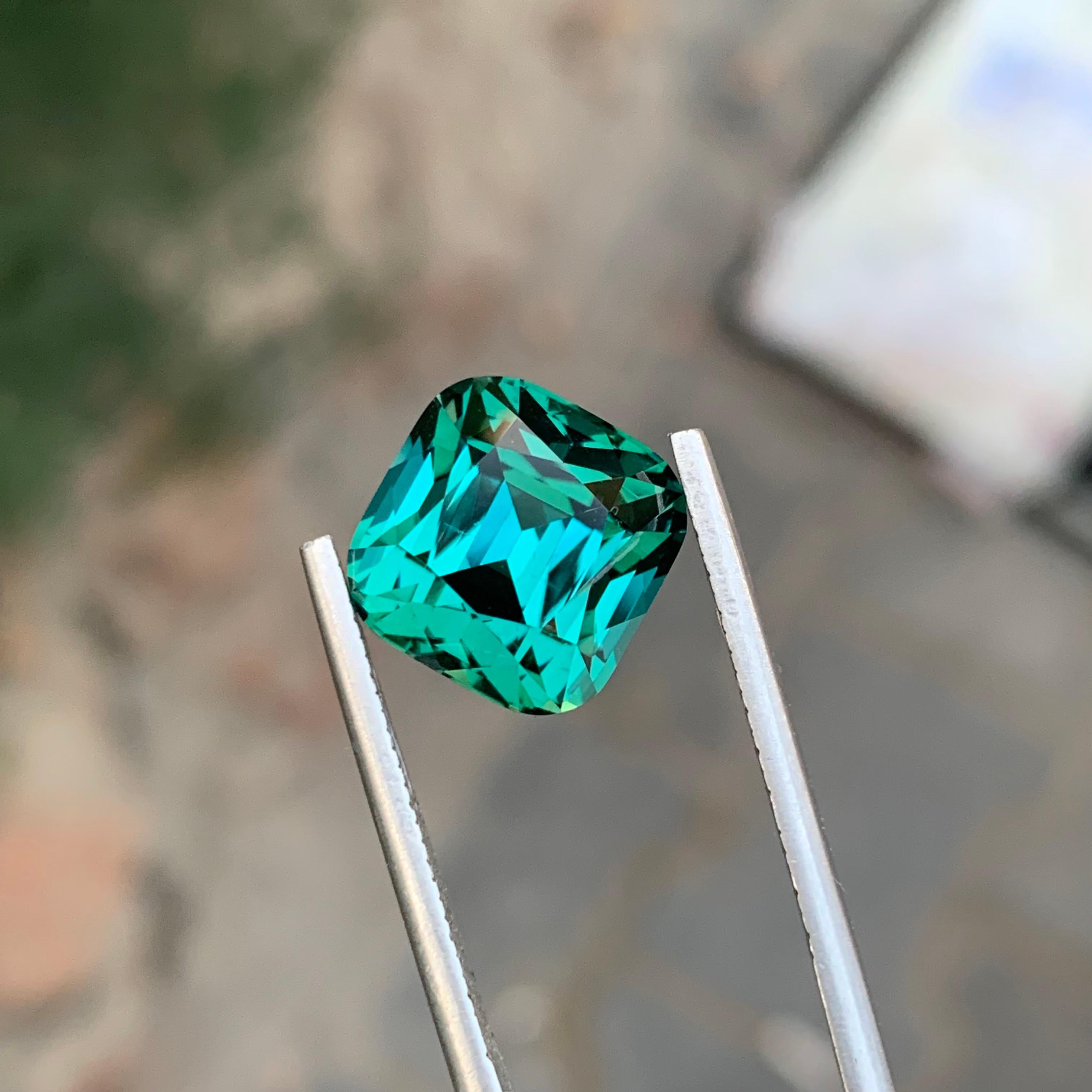 11.00 Carat Top Quality Natural Loose Green Blue Tourmaline loupe Clean For Sale 4