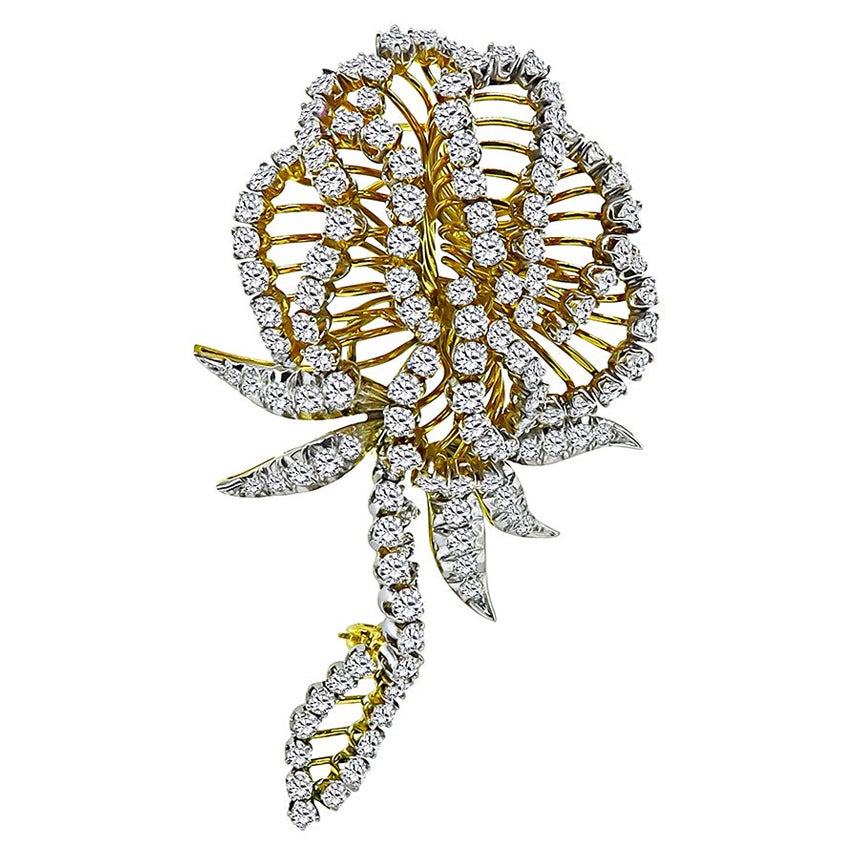 Épingle à fleur en or à 11.00 ct de diamant