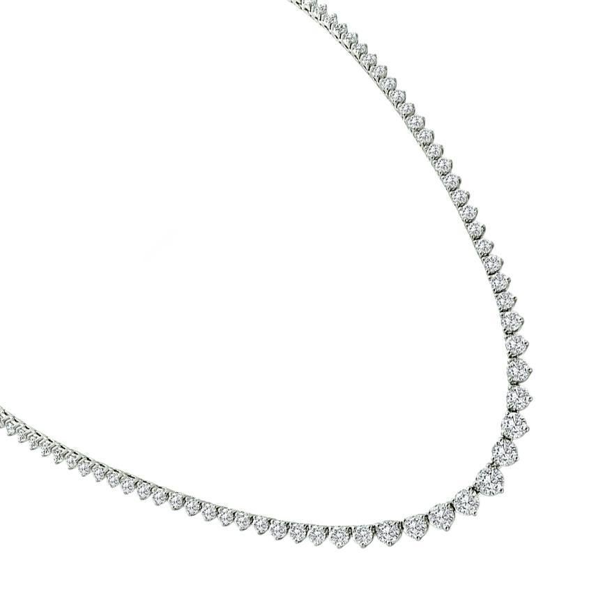 Round Cut 11.00ct Diamond Tennis Necklace For Sale