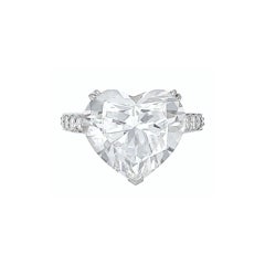 11.02-Carat Heart-Shaped Diamond Ring  D Color  Internally Flawless  Type IIA
