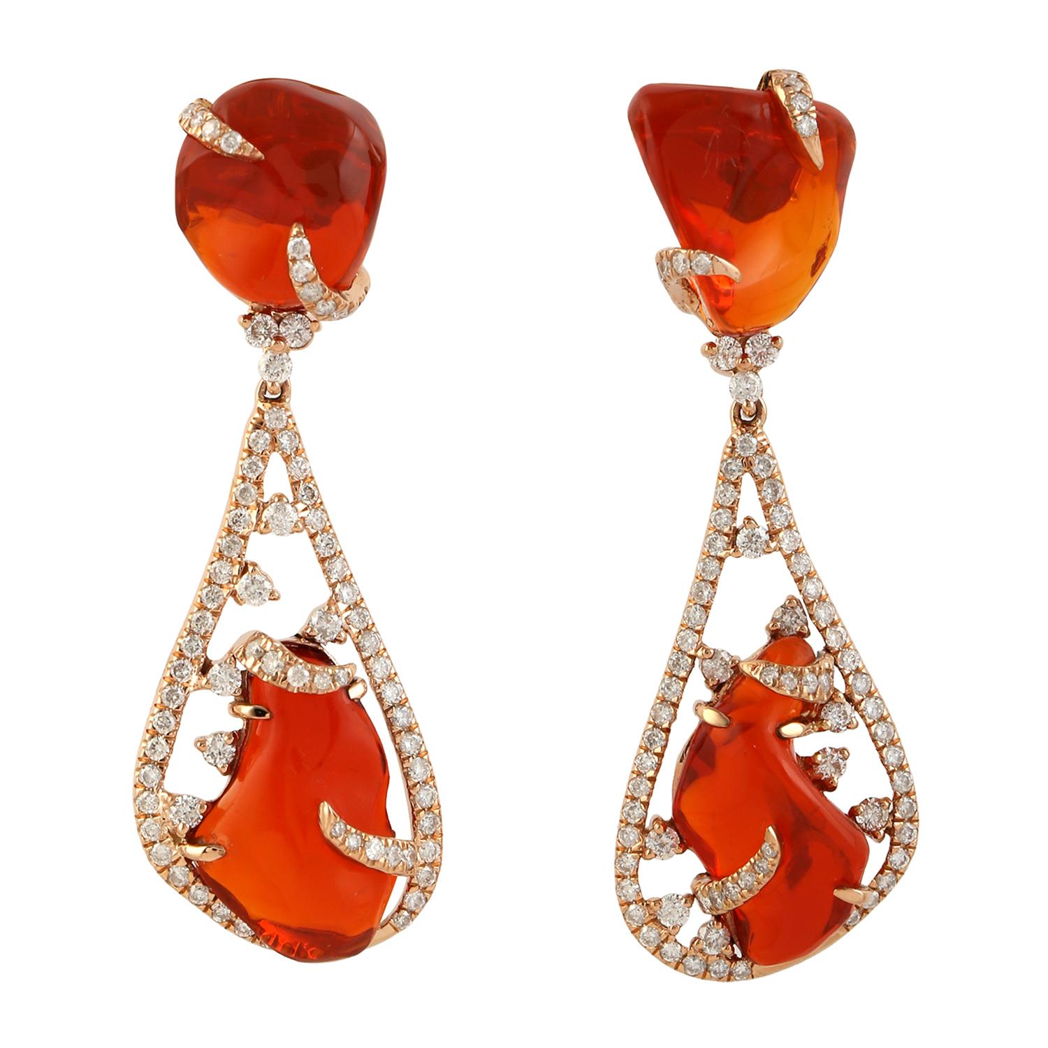 fire opal earrings
