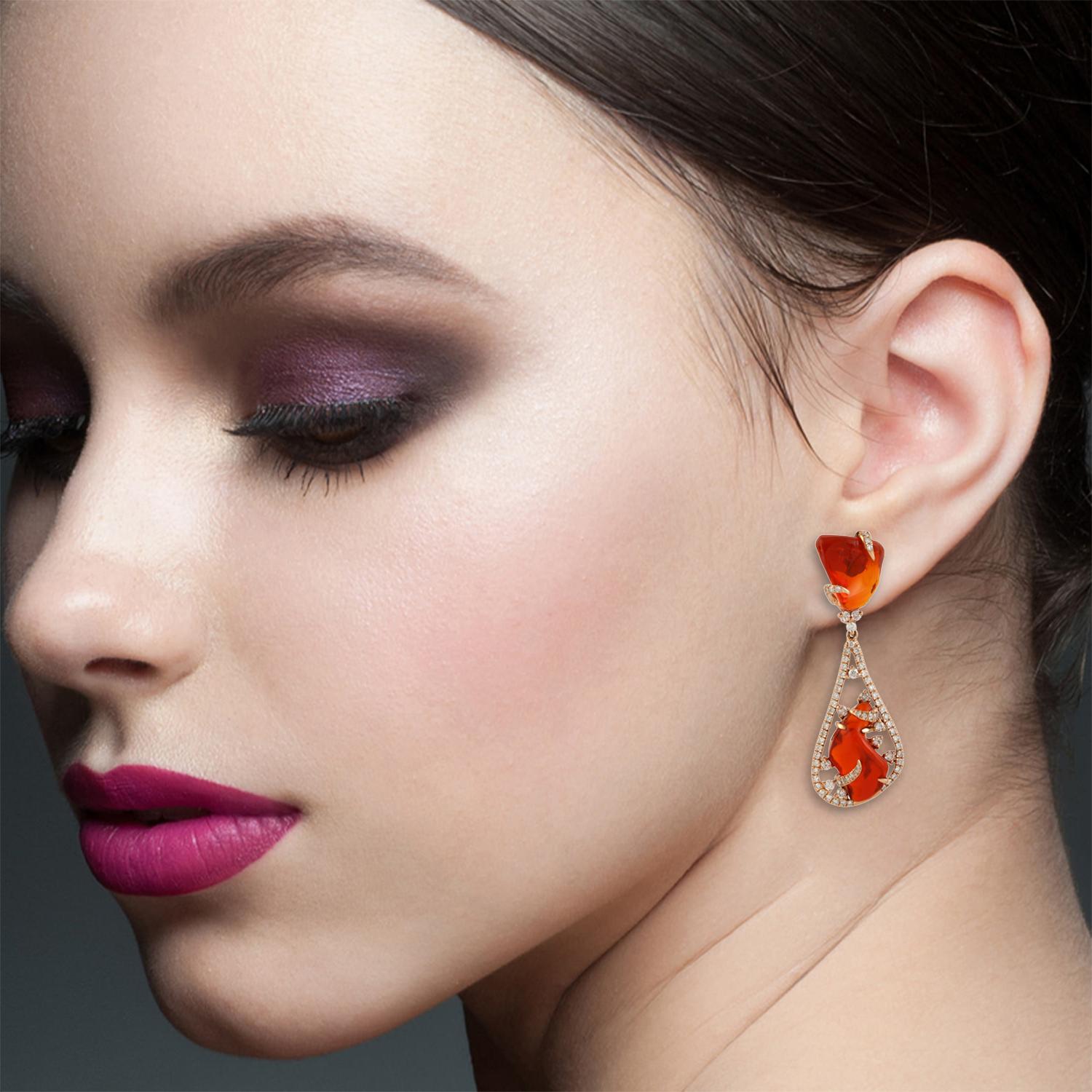 mexican fire opal earrings