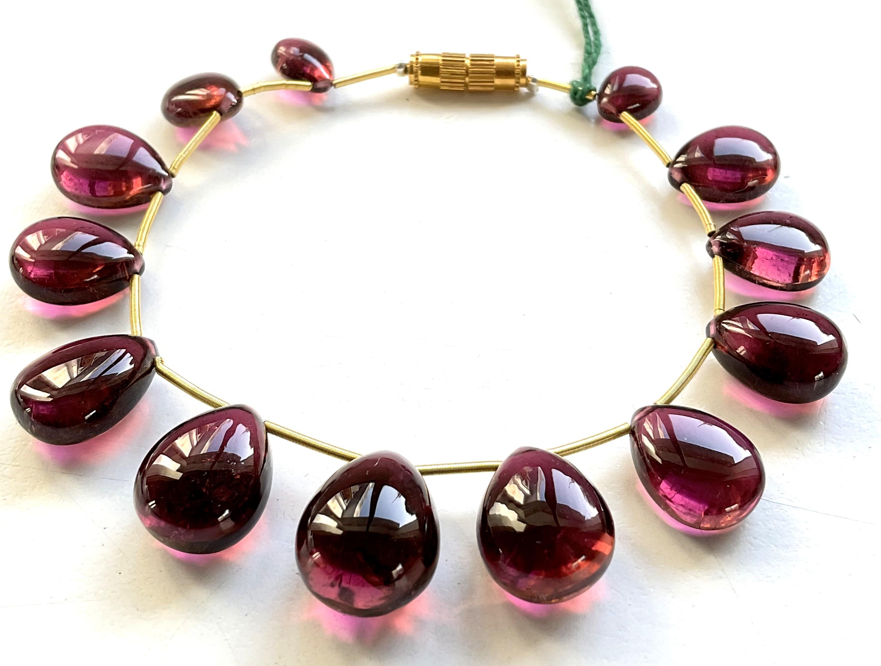 Pear Cut 110.20 Carats Rubellite Layout Drops Top Quality For Fine Jewelry Natural Gem For Sale