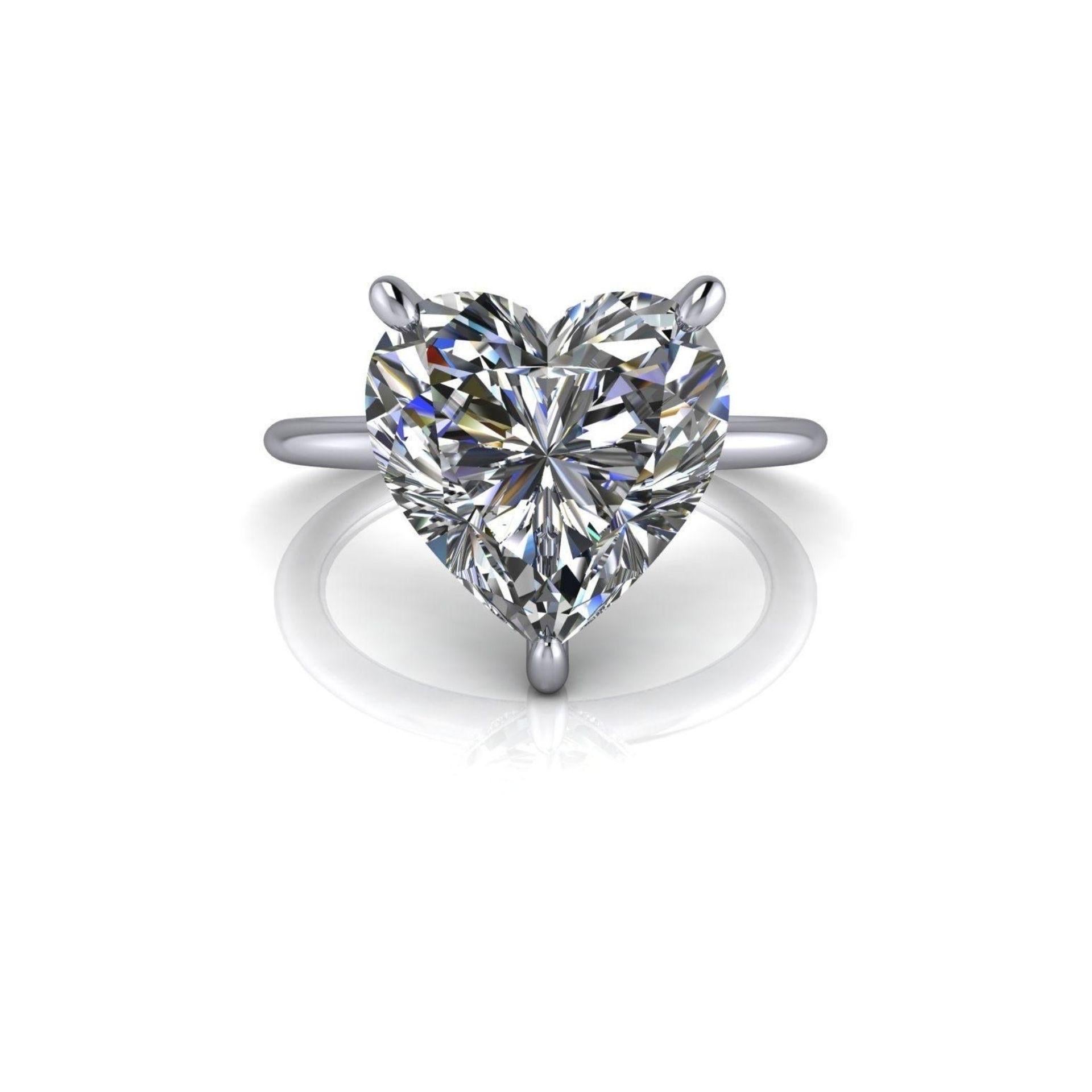 Heart Cut 11.03-Carat Heart-Shaped Diamond Ring  E Color  VS2 Clarity For Sale