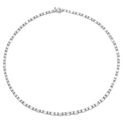 Collana Tennis con diamanti da 11,04 carati con taglio rotondo e baguette alternati