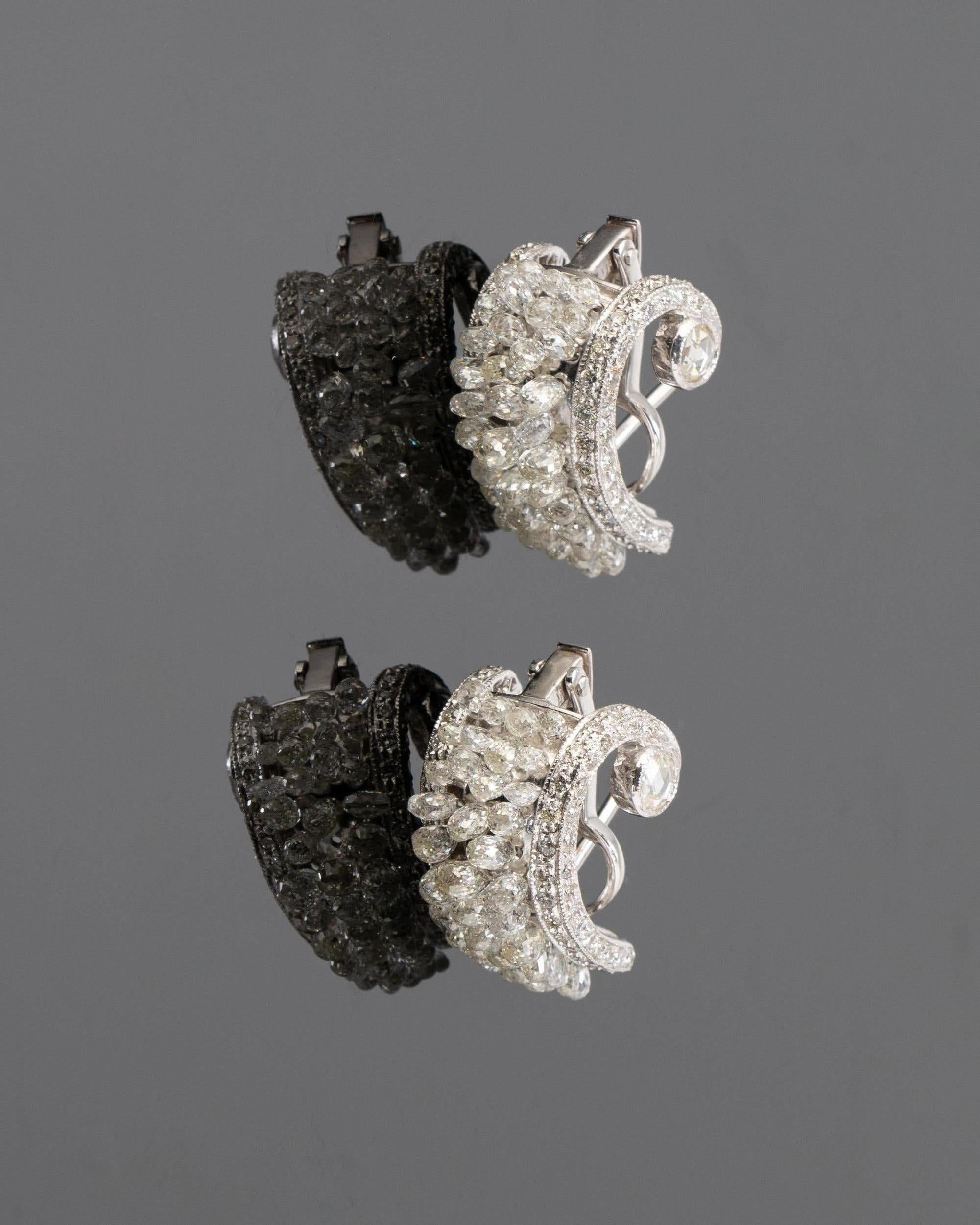 Donna Orecchini a clip con diamante da 11,05 carati e oro da 18 carati in vendita