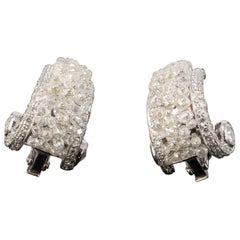 11.05 Carat Diamond Briollete and 18 Karat Gold Clip-On Earrings