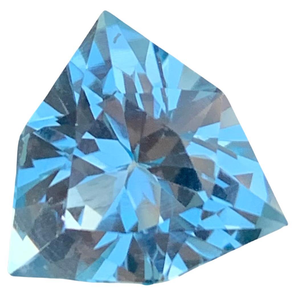 Topaze bleue facettée de 11,05 carats, pierre précieuse taille trillion pour collier