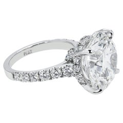 11.05 Carat Round Brilliant Diamond Ring Brilliant White 18K Gold
