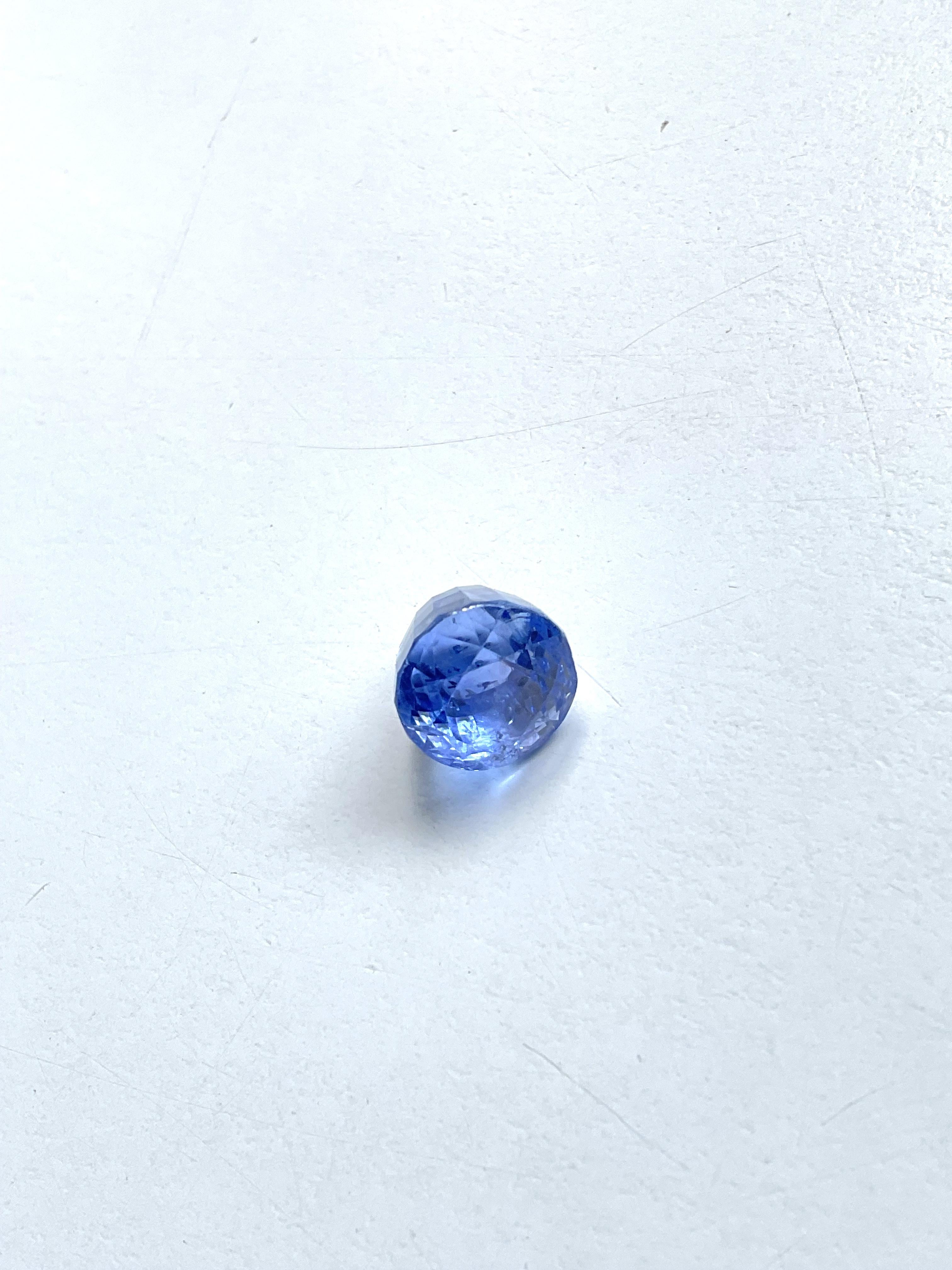 Saphir bleu birman de 11,05 carats, non chauffé, cabochon rond de 11 mm pour bijouterie fine en vente 1