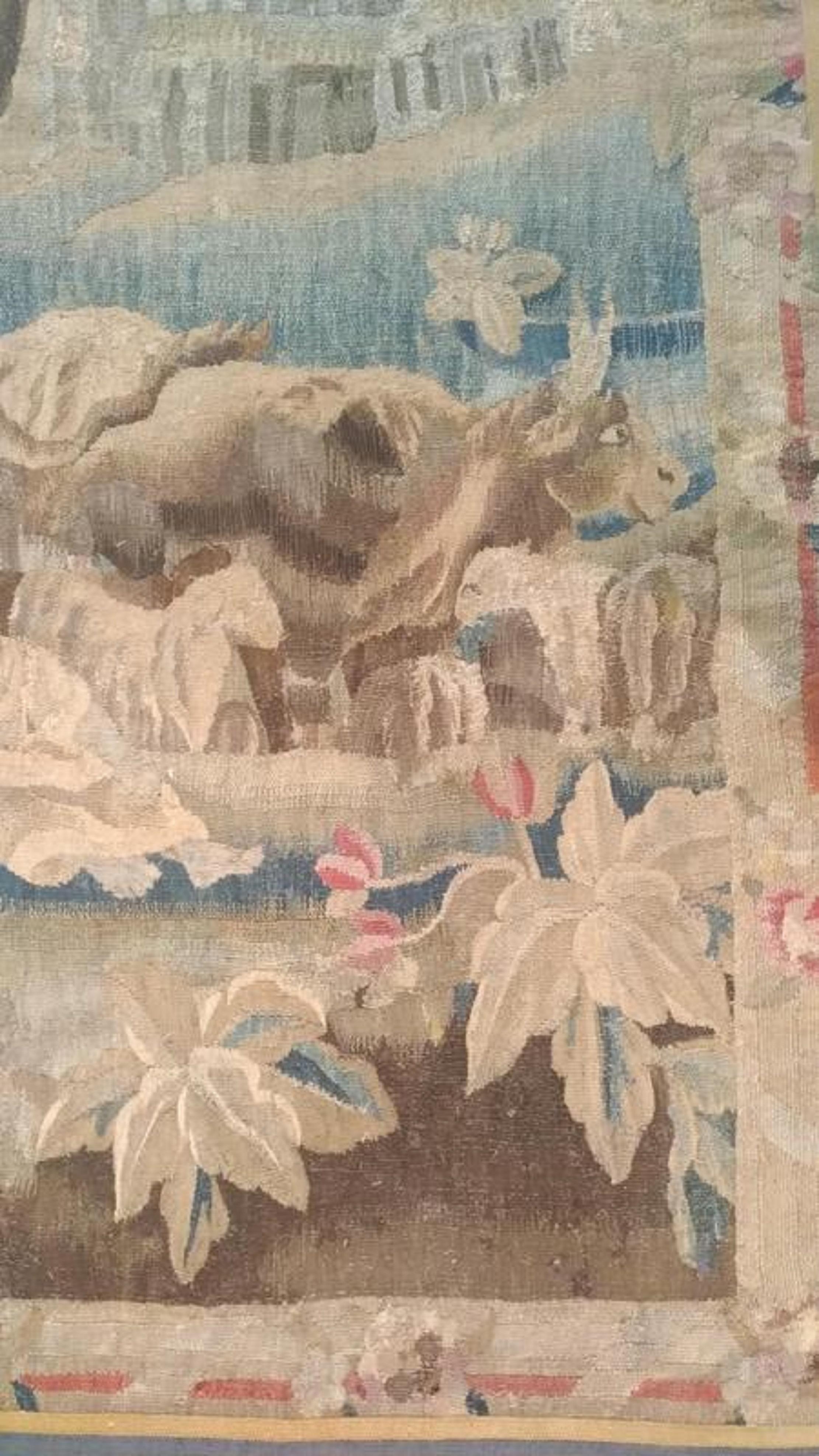 Wool 1106, 18th Century Aubusson Tapestry For Sale