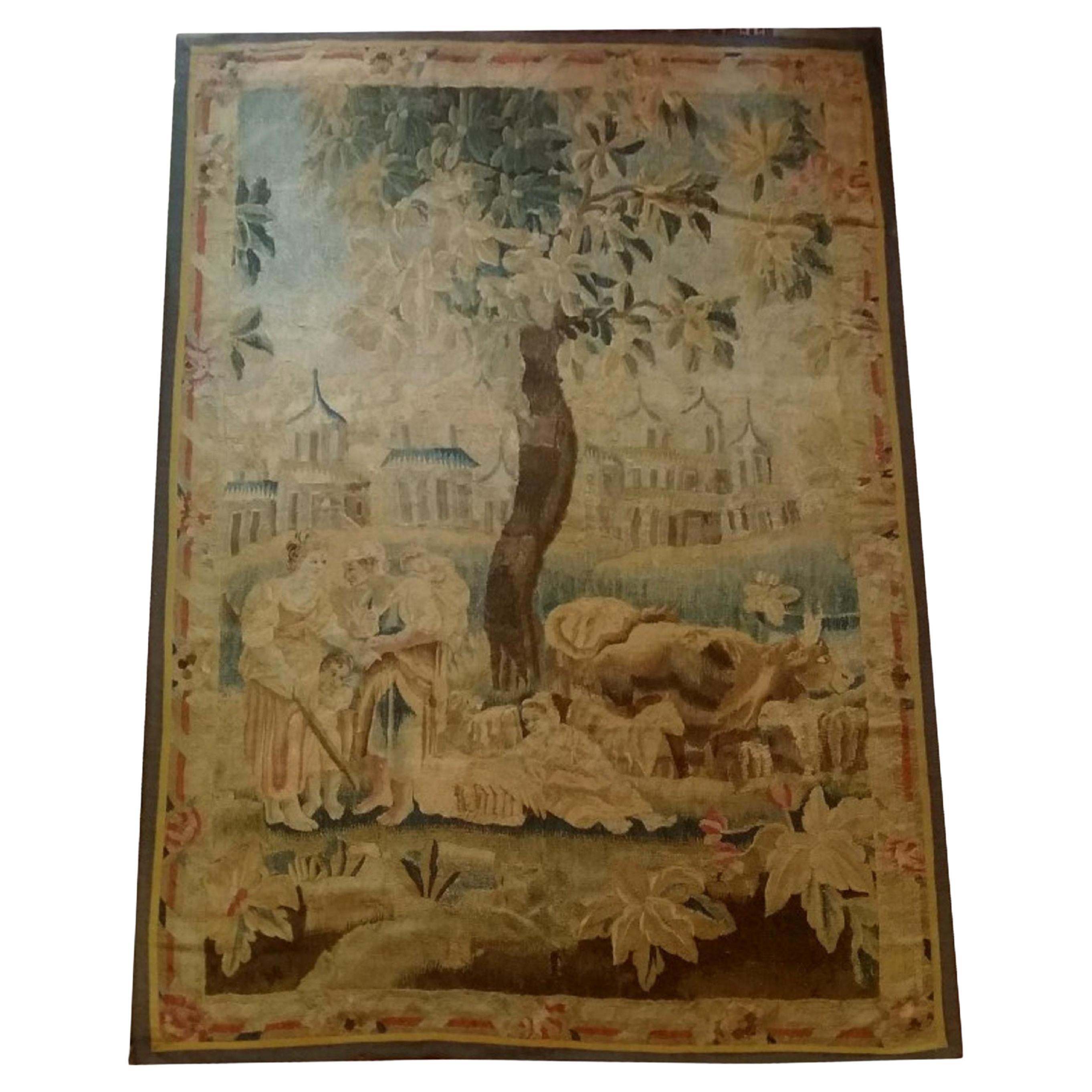 1077 18th Century Tapestry Aubusson For Sale at 1stDibs