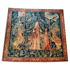  1107 - Aubusson Tapestry 19th Century Lady with the Unicorn 