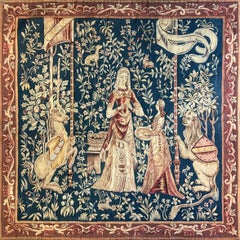 1107 - Tapisserie d'Aubusson du 19ème siècle - Dame avec la licorne