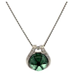 11.08 Carat Rare Trapiche Columbian Emerald and Diamond Platinum Necklace